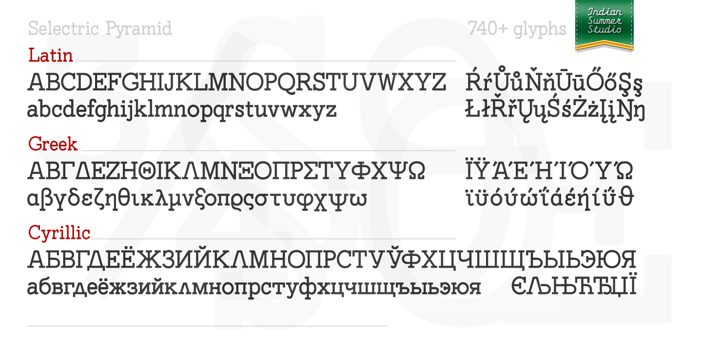 Example font Selectric Pyramid #5